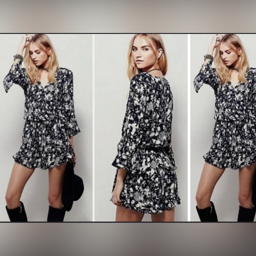 Free People ruffle sleeve romper